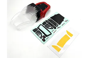Hobby Plus 1/18 Lizard LCG Semi Painted Body Shell - Clear/Black/Red