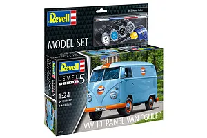 Revell 1/24 Volkswagen T1 Panel Van Scaled Plastic Model Kit - Gulf image 107544