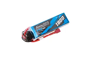 Gens Ace G-Tech 7.4V 1800mAh 45C LiPo battery with soft blue casing and red and black wiring connectors.