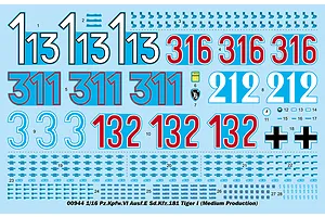 Trumpeter 1/16 Pz.Kpfw.VI Ausf.E Sd.Kfz.181 Tiger I (Medium Production) Scaled Plastic Model Kit image 108481