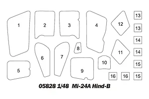 Trumpeter 1/48 Mi-24A Hind-B Gunship Helicopter Scaled Plastic Model Kit image 108560