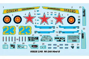 Trumpeter 1/48 Mi-24A Hind-B Gunship Helicopter Scaled Plastic Model Kit image 108563