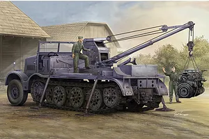 Trumpeter 1/35 Schwerer Zugkraftwagen 18t Half Track with 6t Billstein-Crane Sd.Kfz.9/1 Scaled Plastic Model Kit image 108588