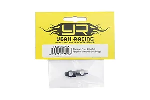 Yeah Racing black aluminium front C-hub set for Losi 1/24 Micro-B 2WD buggy in retail packaging.