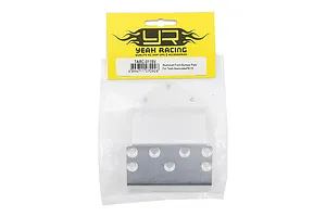 Yeah Racing silver aluminium front bumper skid plate for Team Associated RC10 in original retail packaging.