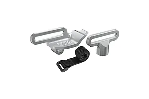 GPM Aluminium Battery Mount and Strap Set - Silver