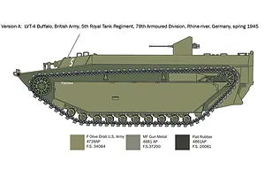 Italeri 1/35 LVT-4 Water Buffalo LVT Tracked Vehicle Scaled Plastic Model image 109804
