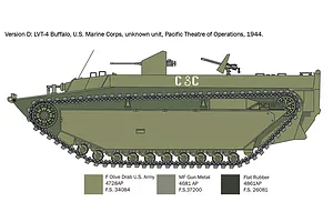 Italeri 1/35 LVT-4 Water Buffalo LVT Tracked Vehicle Scaled Plastic Model image 109809
