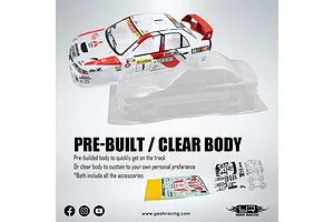 Yeah Racing 1/10 Mitsubishi Lancer EVO IV Unpainted Body Shell with Rims - Clear / Rally Catalunya 1997 #1 image 110231
