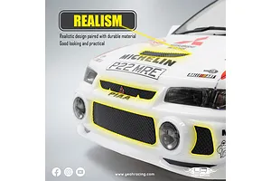 Yeah Racing 1/10 Mitsubishi Lancer EVO IV Unpainted Body Shell with Rims - Clear / Rally Catalunya 1997 #1 image 110238