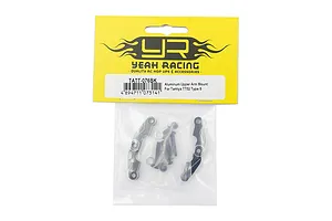 Yeah Racing TATT-076BK aluminium upper suspension arm mounts for Tamiya TT02 Type-S in original yellow and white packaging.