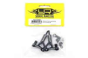 Yeah Racing black aluminium front lower suspension arms for 4-Tec RWD Drift in original yellow and white retail packaging.