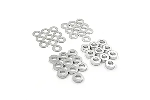 Yeah Racing Aluminium 4x8mm Washer Set (0.5mm, 1.0mm, 2.0mm, 3.0mm) 40Pcs - Silver image 110743