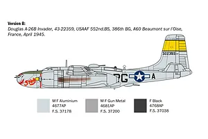 Italeri 1/72 A-26B Invader Bomber Scaled Plastic Model Kit image 110774