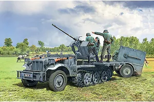 Italeri 1/35 SD.KFZ.10/4 with FLAK 30 and Crew Scaled Plastic Model Kit image 110784