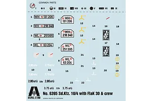 Italeri 1/35 SD.KFZ.10/4 with FLAK 30 and Crew Scaled Plastic Model Kit image 110786