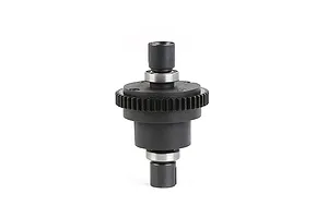 A complete Rovan RC differential assembly featuring a black gear housing and metal output shafts on a white background.