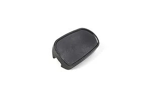 A black plastic side mirror component for an RC vehicle, shown from a top-down angle against a white background.