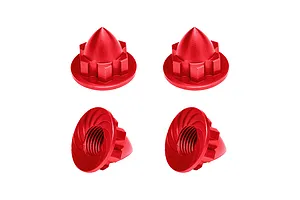 GPM Red Aluminium 22mm Serrated Wheel Cone Locker/Nuts 4Pcs image 111559