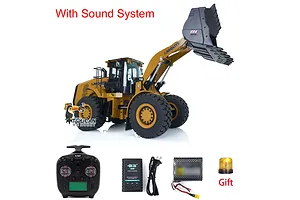 Kabolite K966 RC Front Loader Electric 4WD 1/16 Scale RTR with LED Lights and Sound Board - Yellow image 111734