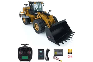 Kabolite K966 RC Front Loader Electric 4WD 1/16 Scale RTR with LED Lights and Sound Board - Yellow image 111735