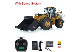 Kabolite K966 RC Front Loader Electric 4WD 1/16 Scale RTR with LED Lights and Sound Board - Yellow image 111736