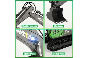 HuiNa 1558 Excavator RC Construction Vehicle Electric 1/18 Scale RTR - Green image 112209