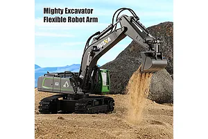 HuiNa 1558 Excavator RC Construction Vehicle Electric 1/18 Scale RTR - Green image 112212