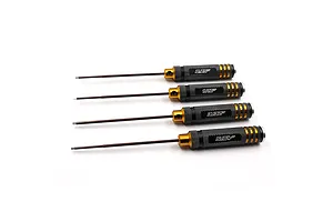 Yeah Racing Aluminium 0.05mm, 1/16", 3/32", 5/64" Hex Driver Wrench Set 4Pcs - Black/Gold image 112260