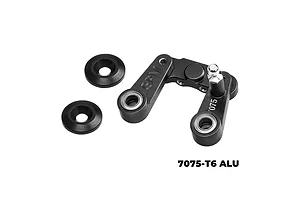 GPM Aluminium Steering Bellcrank/Drag Link Assembly w/ Bearings - Black