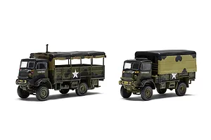 Airfix 1/76 Bedford 3-Ton G.S. and Troop Trucks Set Scaled Plastic Model Kit image 113019