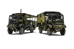 Airfix 1/76 Bedford 3-Ton G.S. and Troop Trucks Set Scaled Plastic Model Kit image 113020