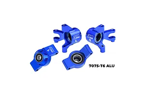 GPM Aluminium Front Steering Hubs and Rear Hubs with Oversized Bearings 4Pcs - Blue