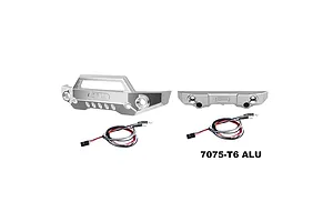 GPM Aluminium Front and Rear Bumper Set with LED Lights - Silver image 113383