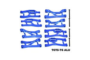 GPM Aluminium Front and Rear Upper and Lower Suspension Arms - Blue