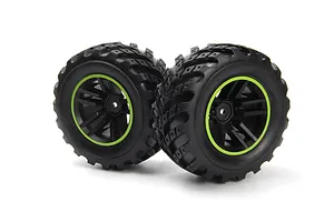 BlackZon Spryte Tyres on Black/Green Rims - Glued Wheels 2Pcs image 113457