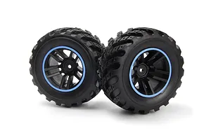 BlackZon Spryte Tyres on Black/Blue Rims - Glued Wheels 2Pcs