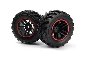 BlackZon Spryte Tyres on Black/Red Rims - Glued Wheels 2Pcs