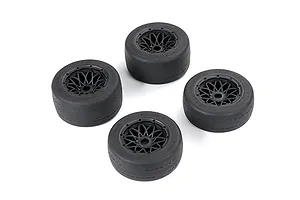 Rovan 4.7/5.5" Slick Gen2 Tyres on Black Rims - Beadlocked Wheel Set image 113526