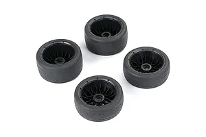 Rovan 4.7/5.5" Slick Gen2 Tyres on Black Rims - Beadlocked Wheel Set image 113527