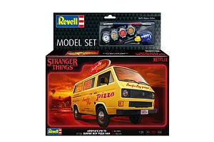 Revell 1/25 Surfer Boy Pizza Volkswagen T3 Van Scaled Plastic Model Starter Kit - Stranger Things image 113639