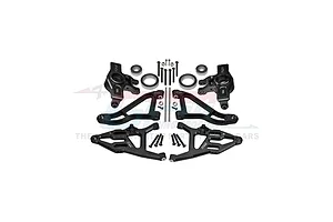 GPM Aluminium Steering Hubs and Front Suspension Arms Set - Black UDR2154A55N-BK