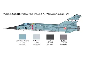 Italeri 1/48 Mirage F.1 (Super Decal Sheet) Fighter Scaled Plastic Model Kit image 113933
