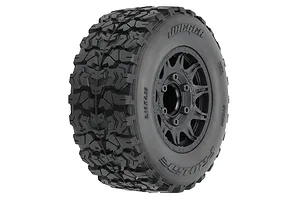 Pro-Line 2.8" Jaeger M2 (Medium Compound) Belted Tyres on Black Raid Rims - Glued Wheels 2Pcs image 114010