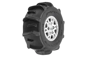 Pro-Line 1.2" Dumont MTD (Firm Compound) Paddle Tyres on Satin Silver Raid Rims - Glued Wheels 4Pcs image 114016