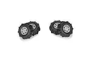 Pro-Line 1.2" Dumont MTD (Firm Compound) Paddle Tyres on Satin Silver Raid Rims - Glued Wheels 4Pcs image 114020
