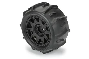 Pro-Line 1.9" Dumont MTD (Firm Compound) Paddle Tyres on Black Raid Rims - Glued Wheels 4Pcs image 114024