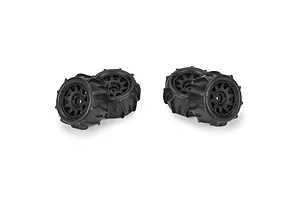 Pro-Line 1.9" Dumont MTD (Firm Compound) Paddle Tyres on Black Raid Rims - Glued Wheels 4Pcs image 114026