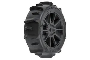 Pro-Line 1.9" Dumont MTD (Firm Compound) Paddle Tyres on Black Mach-10 Rims - Glued Wheels 4Pcs image 114028