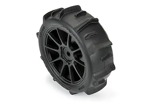 Pro-Line 1.9" Dumont MTD (Firm Compound) Paddle Tyres on Black Mach-10 Rims - Glued Wheels 4Pcs image 114030